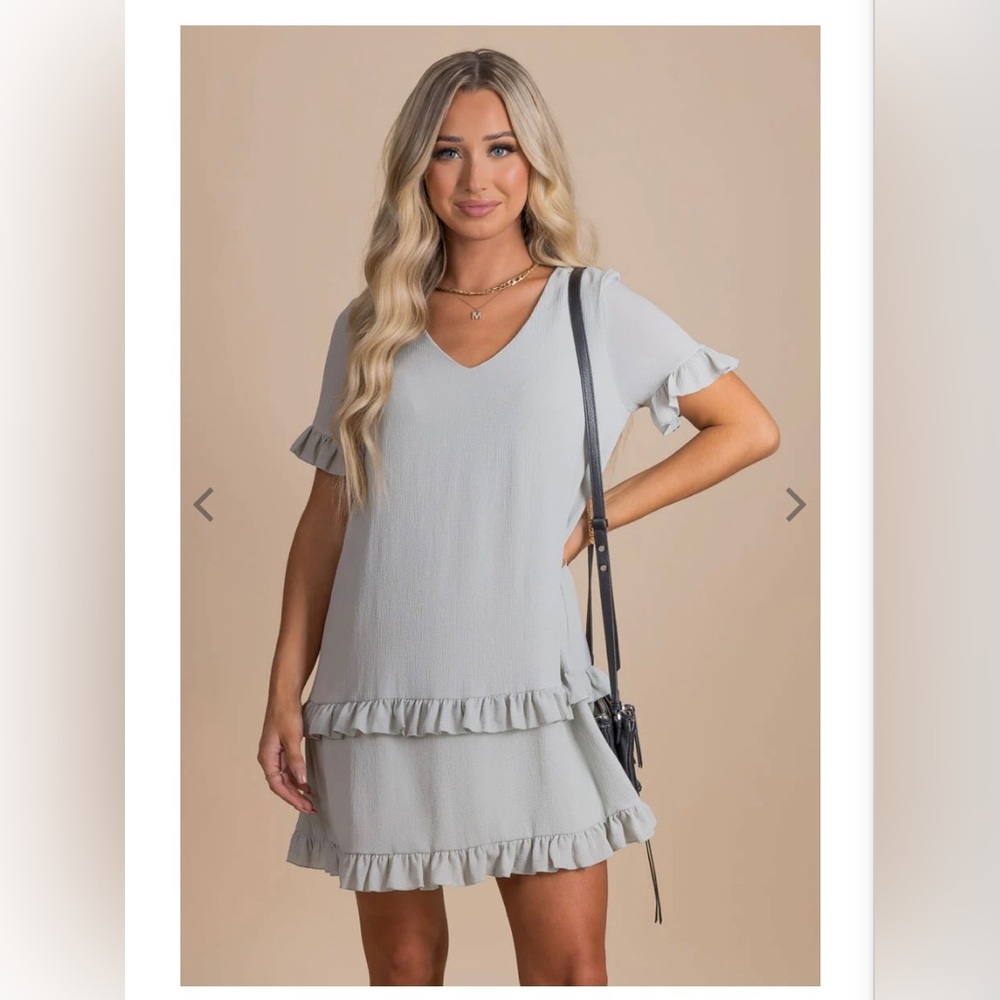 Ruffle Mini Dress Mint Green